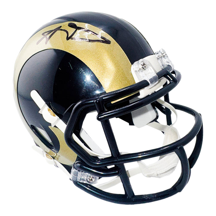 Aaron Donald Signed Los Angeles Rams Throwback 00-16 Speed Mini Football Helmet (Beckett)