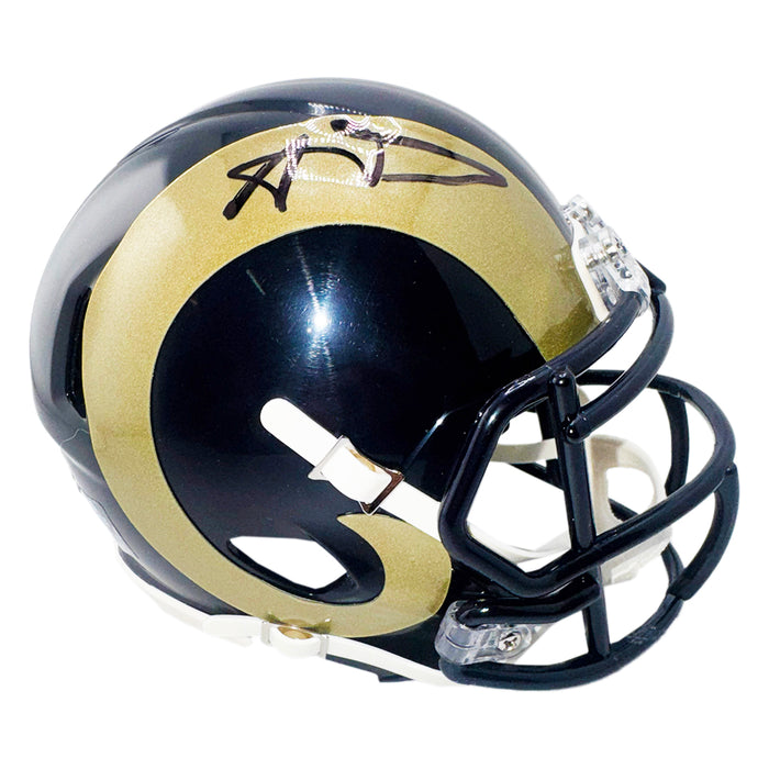 Aaron Donald Signed Los Angeles Rams Throwback 00-16 Speed Mini Football Helmet (Beckett)