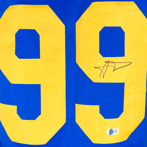 Aaron Donald Signed Los Angeles Blue Throwback Football Jersey (Beckett)