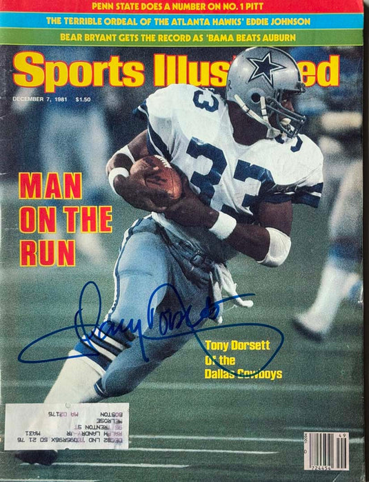 Tony Dorsett Signed Sports Illustrated 12/7/1981 Issue (JSA)
