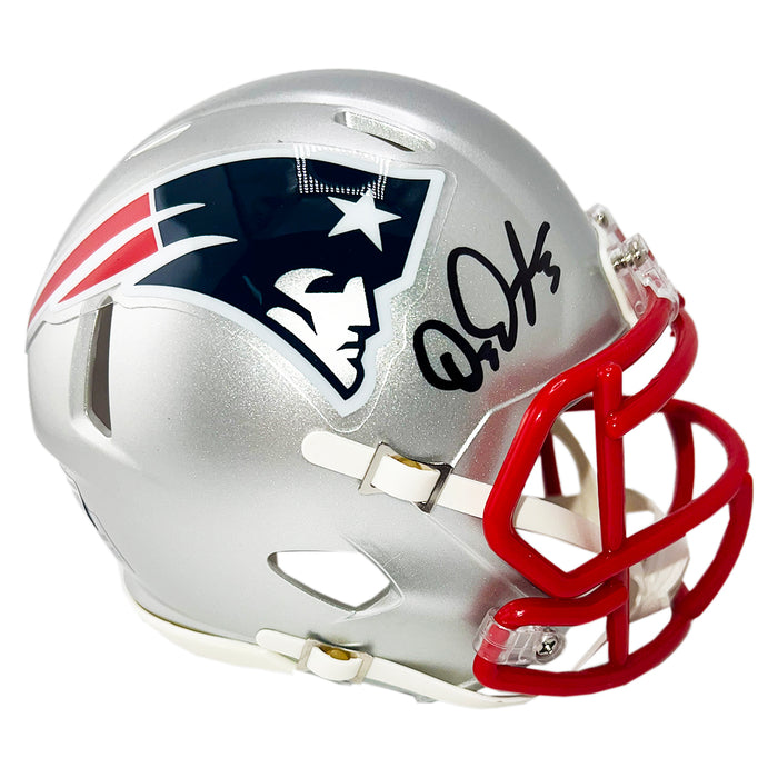 DeMario Douglas Signed New England Patriots Speed Mini Football Helmet (Beckett)