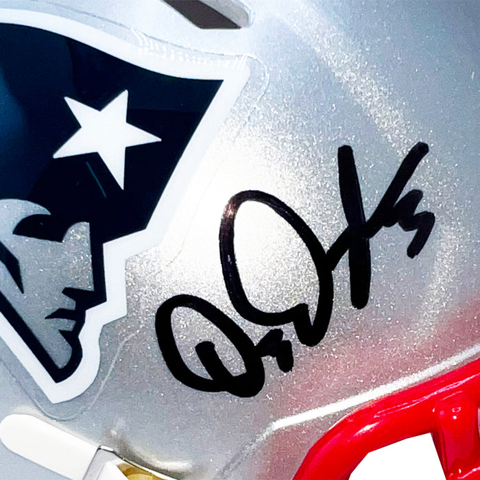 DeMario Douglas Signed New England Patriots Speed Mini Football Helmet (Beckett)