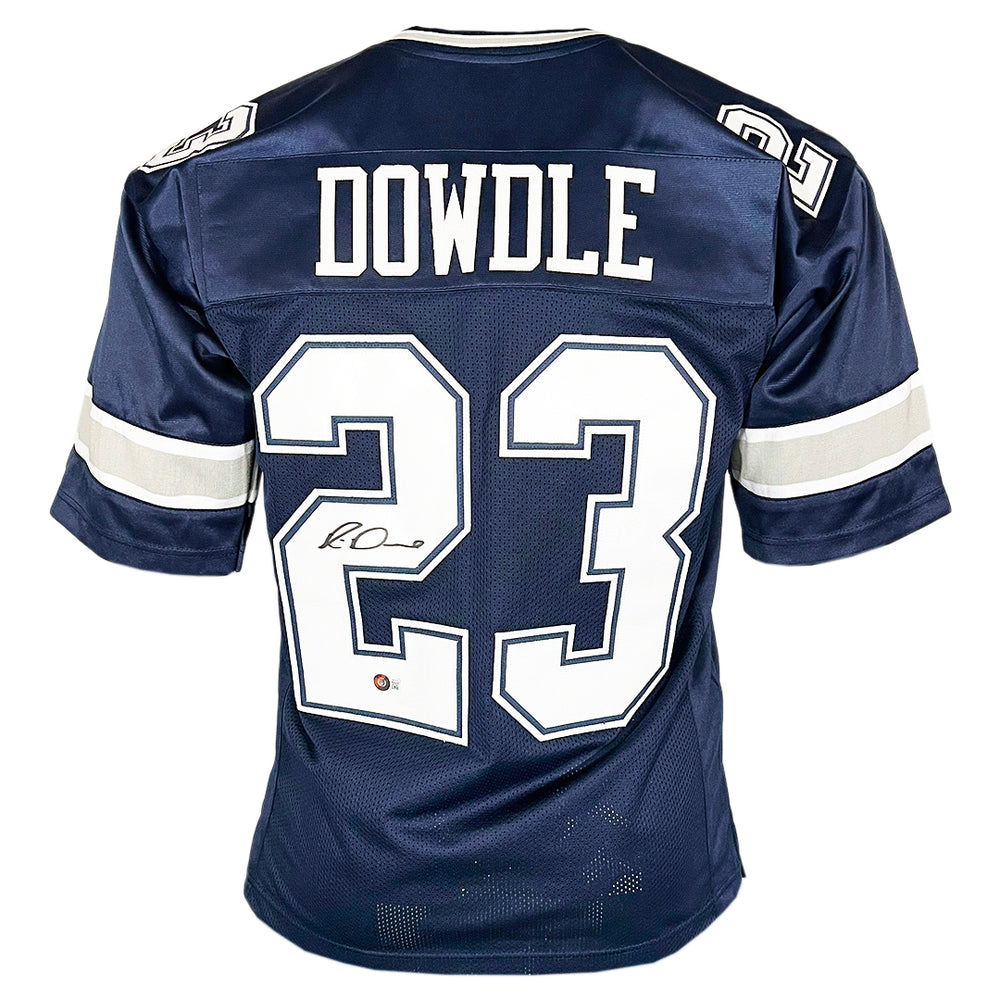 Rico Dowdle Signed Dallas Navy Football Jersey (Beckett)