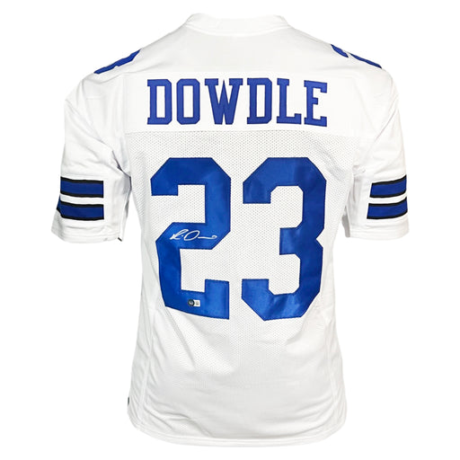 Rico Dowdle Signed Dallas White Football Jersey (Beckett)