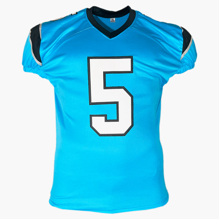Rico Dowdle Signed Carolina Blue Game Style Football Jersey (JSA)