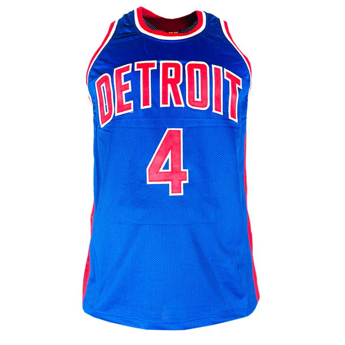 Joe Dumars Signed Detroit Blue Stats Basketball Jersey (JSA)