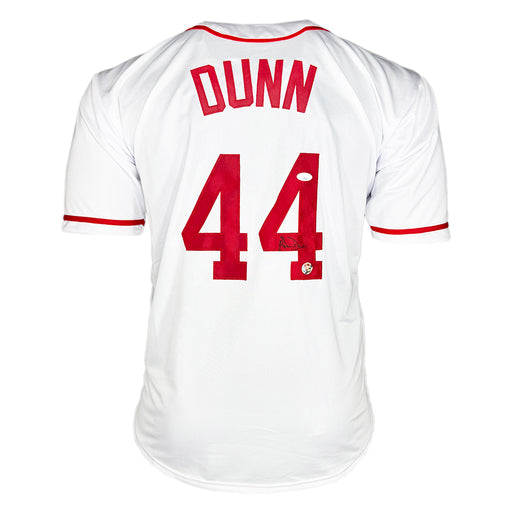 Adam Dunn Signed Cincinnati White Baseball Jersey (JSA)