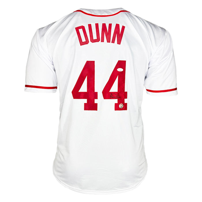 Adam Dunn Signed Cincinnati White Baseball Jersey (JSA)