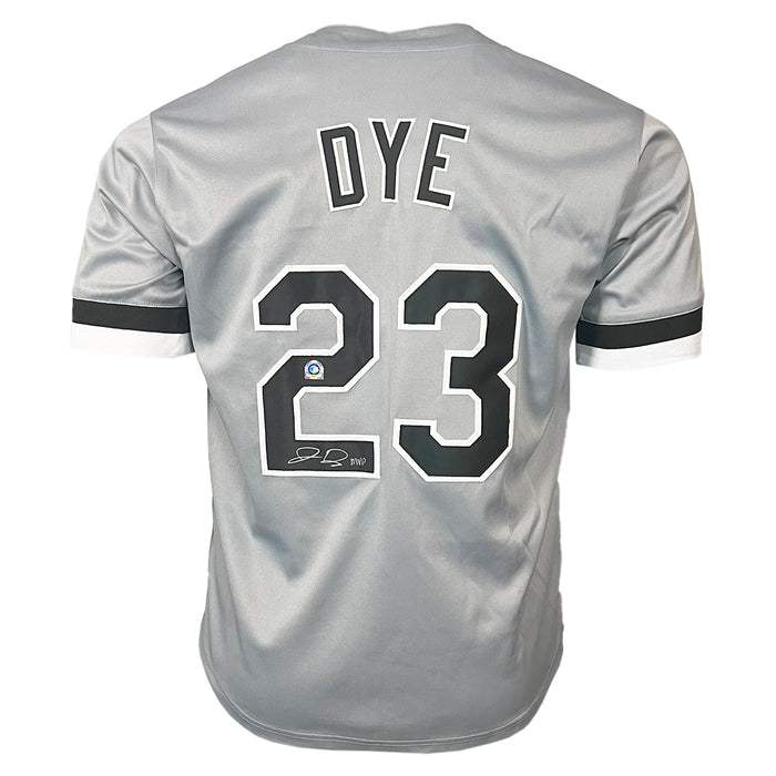 Jermaine Dye Signed MVP Inscription Chicago Grey Baseball Jersey (MLB)