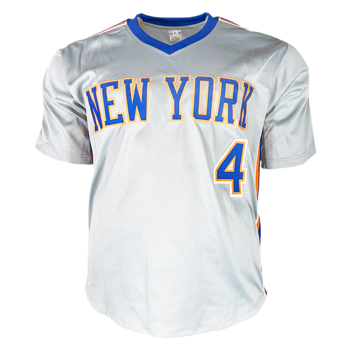 Lenny Dykstra Signed Nails Inscription New York Grey Baseball Jersey (JSA)