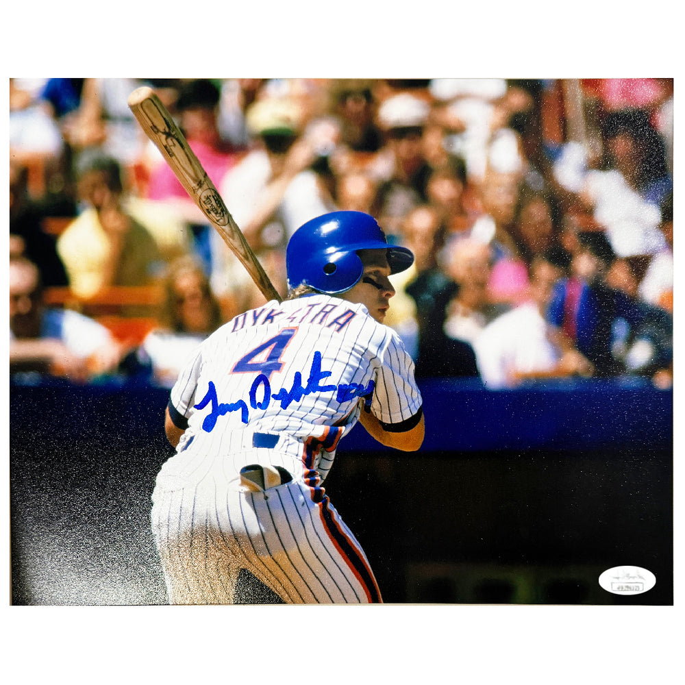 Lenny Dykstra Signed New York Pose 7 Baseball 8x10 Photo (JSA)