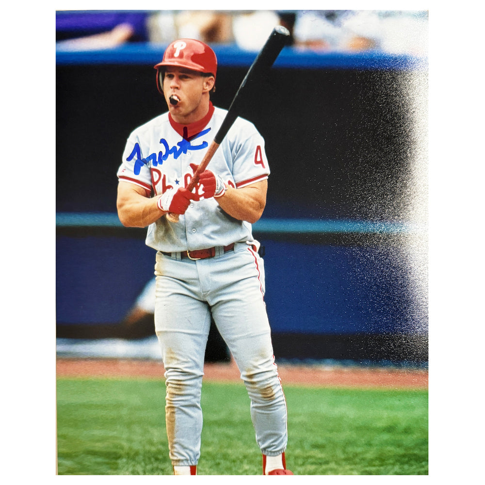 Lenny Dykstra Signed Philadelphia Pose 1 Baseball 8x10 Photo (JSA)