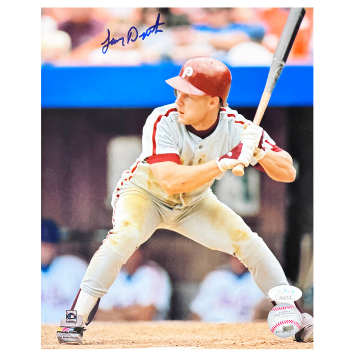 Lenny Dykstra Signed Philadelphia Pose 13 Baseball 8x10 Photo (JSA)