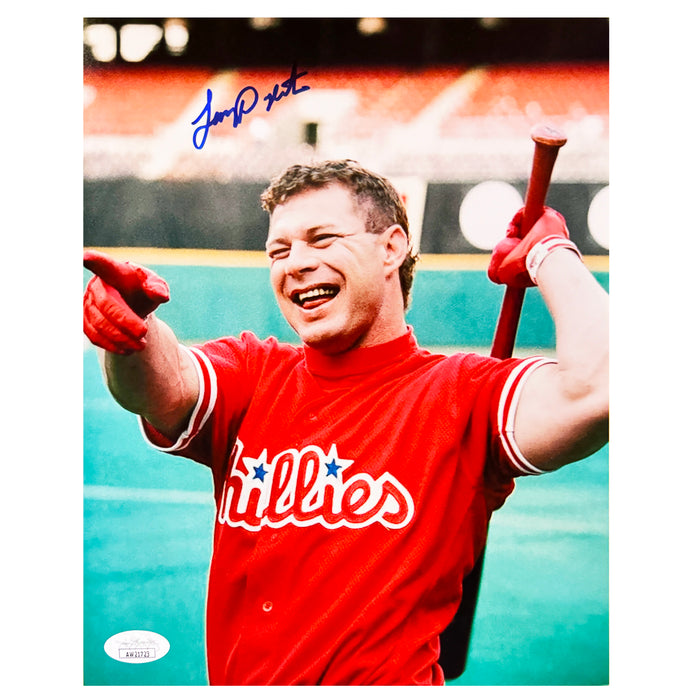 Lenny Dykstra Signed Philadelphia Pose 14 Baseball 8x10 Photo (JSA)