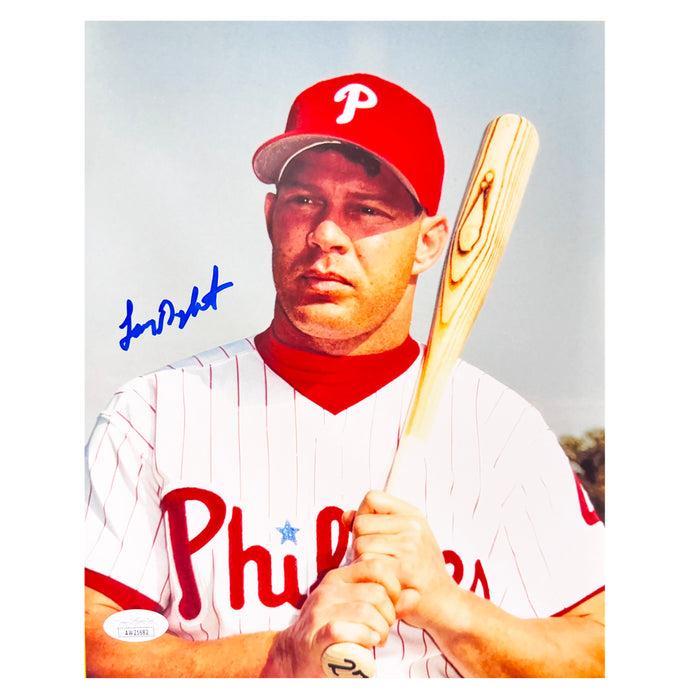 Lenny Dykstra Signed Philadelphia Pose 16 Baseball 8x10 Photo (JSA)