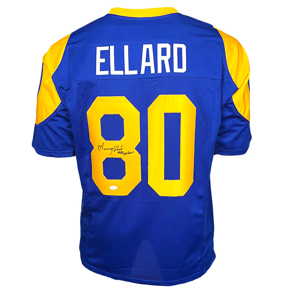 Henry Ellard Signed Los Angeles Blue Football Jersey (JSA)