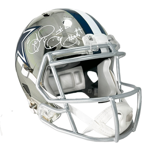 Ezekiel Elliott Signed Dallas Cowboys Chrome Speed Full-Size Replica Football Helmet (Beckett)