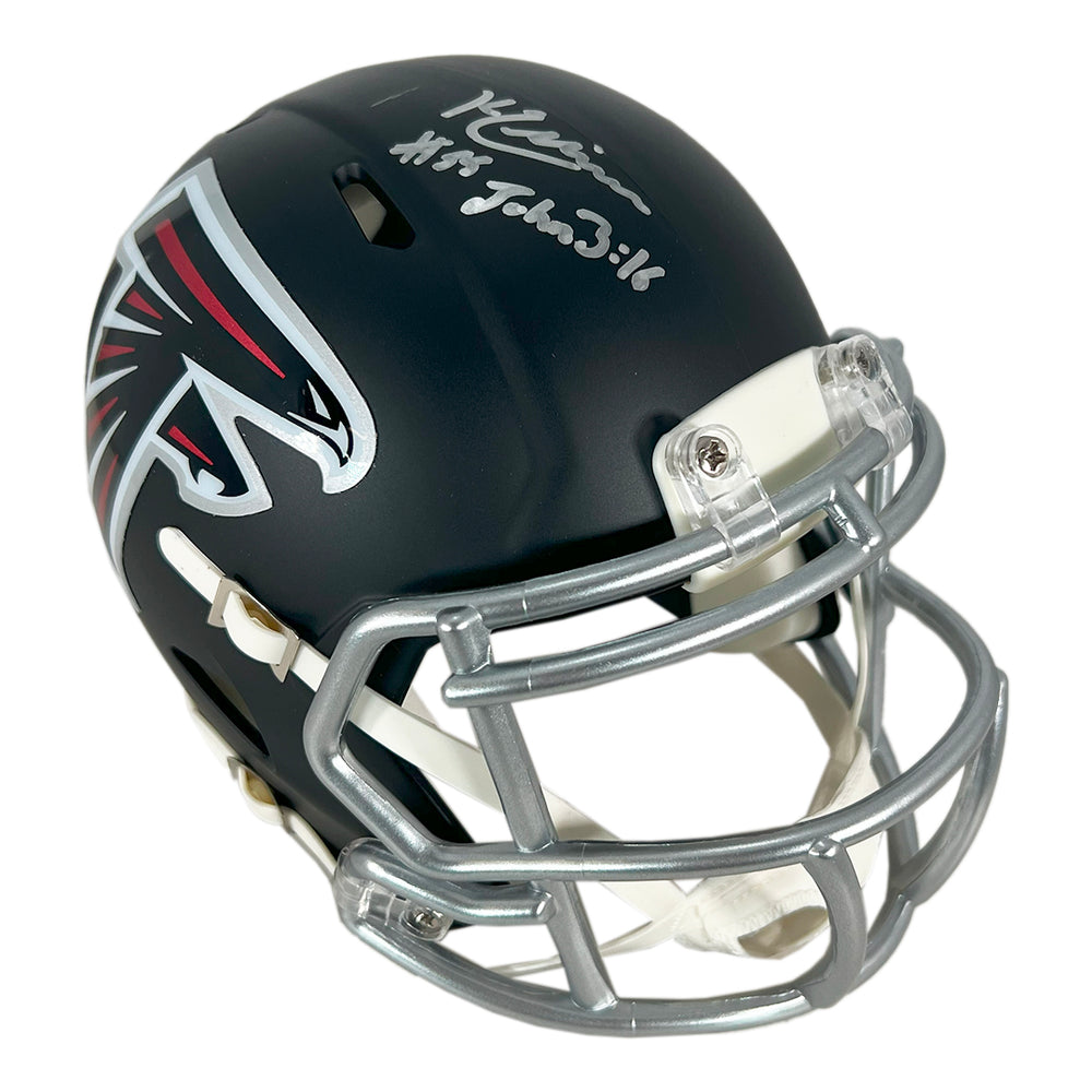 Kaden Elliss Signed John 3:16 Inscription Atlanta Falcons Speed