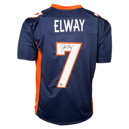 John Elway Signed Denver Blue Football Jersey (Beckett)