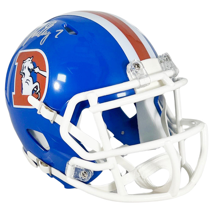 John Elway Signed Broncos Mini Helmet Throwback 75-96