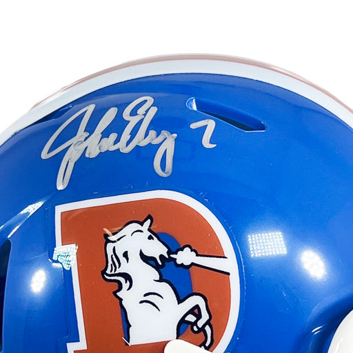 John Elway Signed Denver Broncos Throwback 75-96 Speed Mini Football Helmet (Beckett)