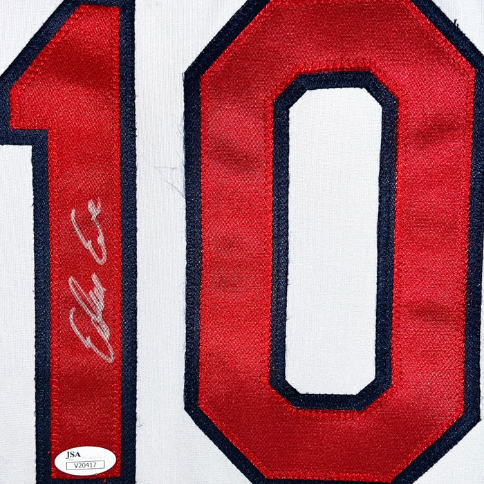 Edwin Encarnacion Signed Cleveland White Baseball Jersey (JSA)