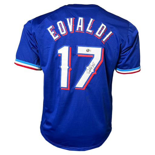 Nathan Eovaldi Signed Texas Blue Baseball Jersey (Beckett)