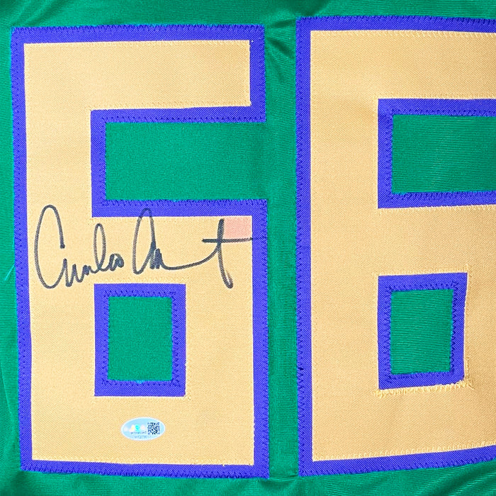 Emilio Estevez Signed Gordon Bombay Mighty Ducks Green Hockey Jersey (JSA)