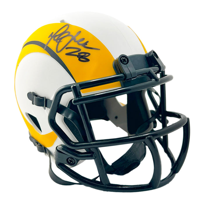 Marshall Faulk Signed HOF 20XI Inscription Los Angeles Rams Lunar Mini Football Helmet (Beckett)