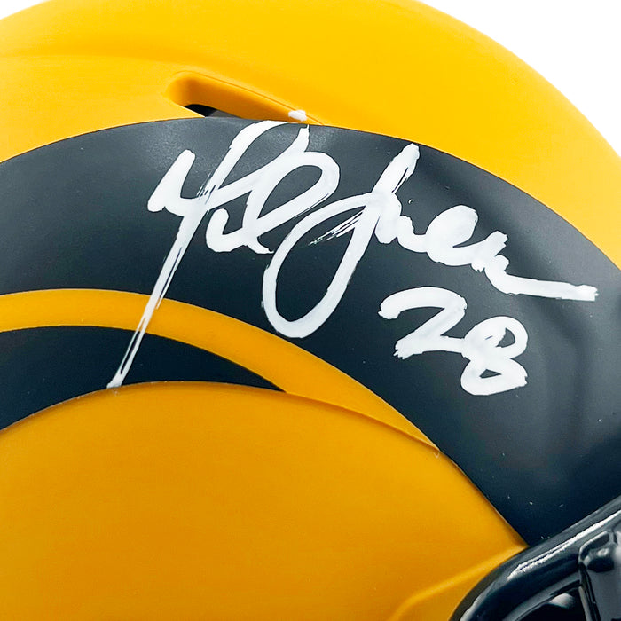 Marshall Faulk Signed Los Angeles Rams Rave Mini Football Helmet (Beckett)