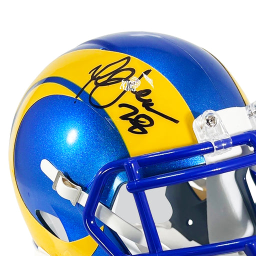 Marshall Faulk Signed Los Angeles Rams Speed Mini Replica Football Helmet (BECKETT)