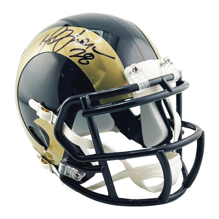 Marshall Faulk Signed Los Angeles Rams Throwback 00-16 Speed Mini Football Helmet (Beckett)