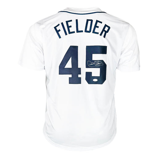 Cecil Fielder Signed on #5 Detroit White Baseball Jersey (JSA)