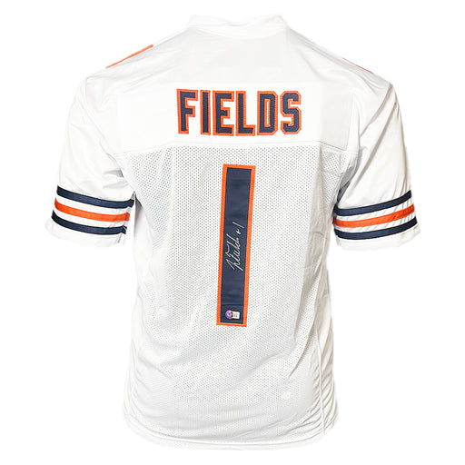 Justin Fields Signed Chicago White Football Jersey (Beckett)