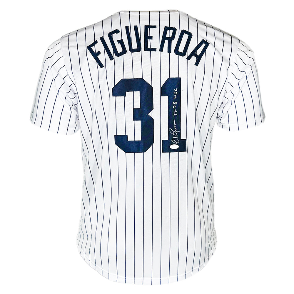 Ed Figueroa Signed 77-78 WSC Inscription New York Pinstripe Baseball Jersey (JSA)