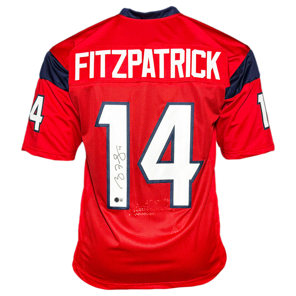 Ryan Fitzpatrick Signed Houston Red Football Jersey (Beckett)