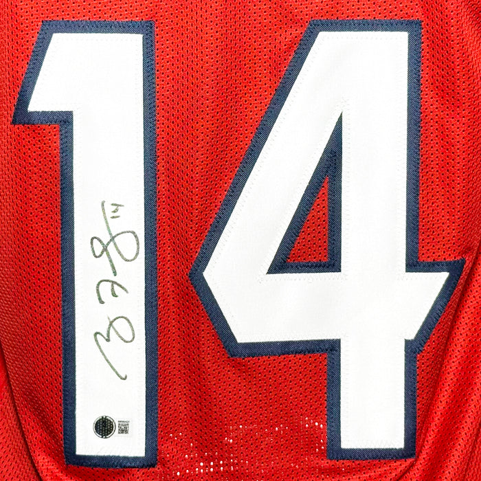 Ryan Fitzpatrick Signed Houston Red Football Jersey (Beckett)