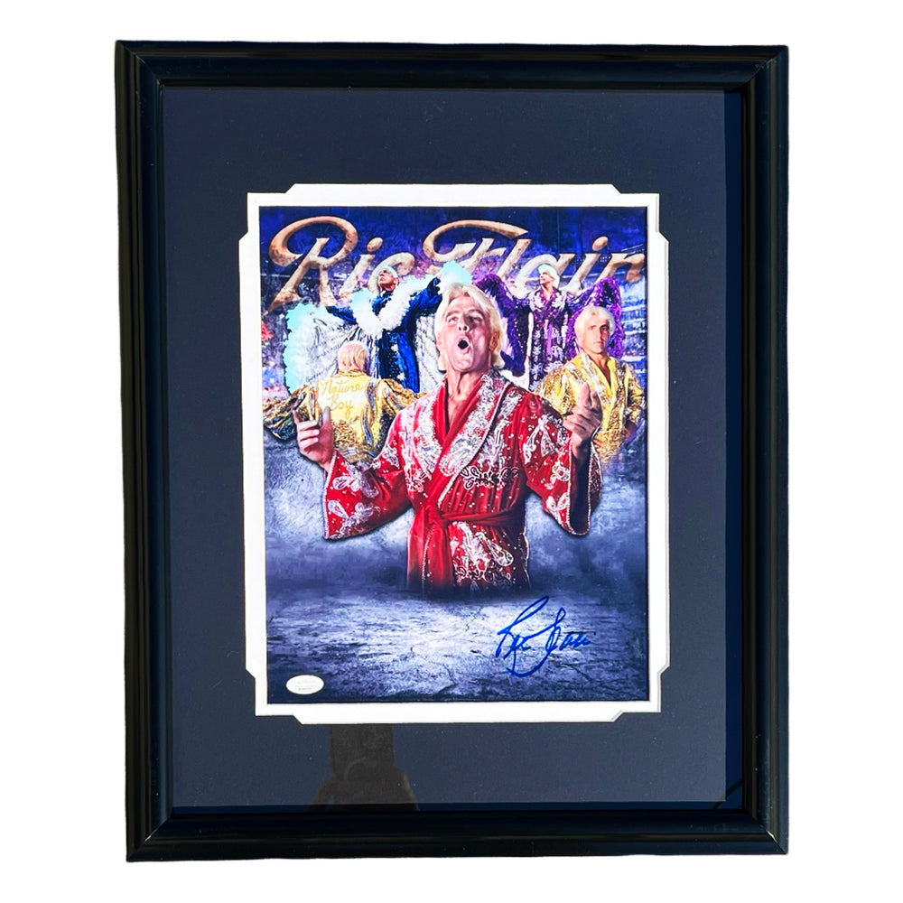 Ric Flair Signed Nature Boy Collage Pose 1 Wrestling Framed 11x14 Photo (JSA)