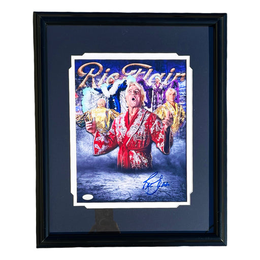 Ric Flair Signed Nature Boy Collage Pose 1 Wrestling Framed 11x14 Photo (JSA)
