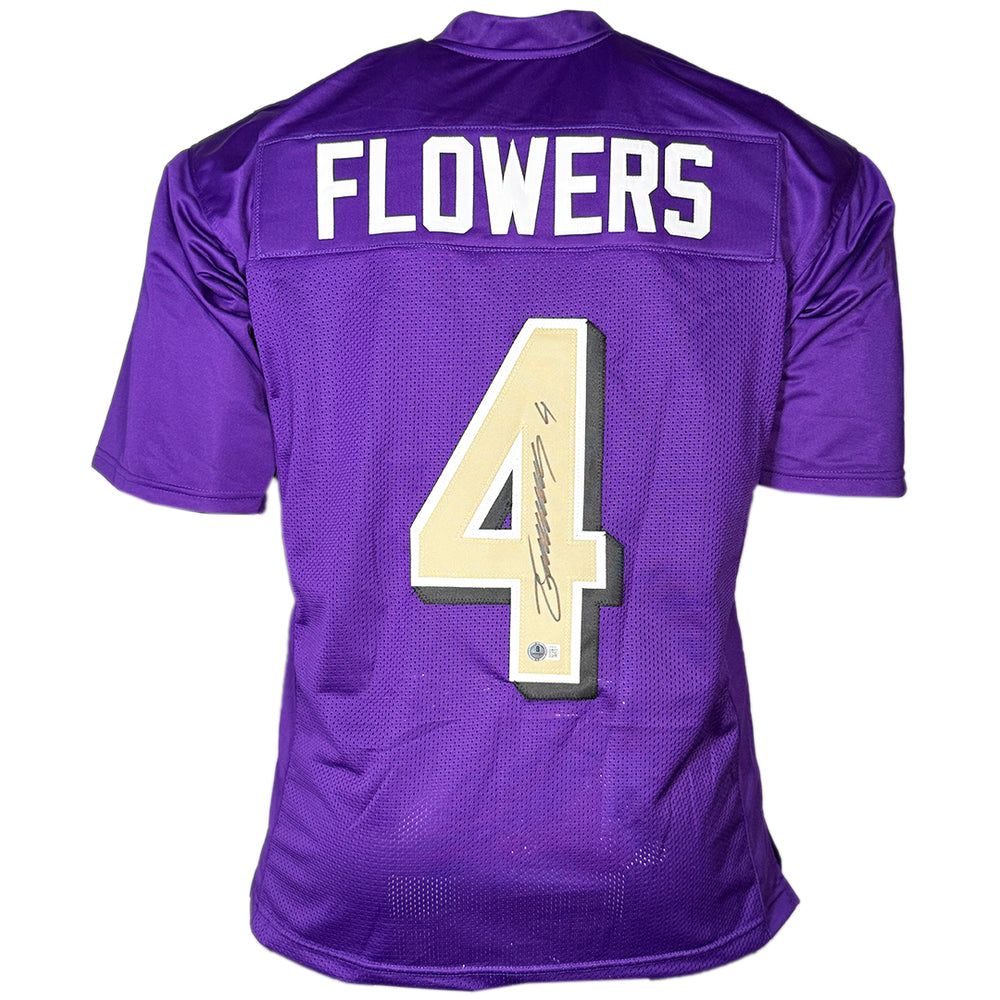 Zay Flowers Signed Baltimore Color Rush Football Jersey (Beckett)