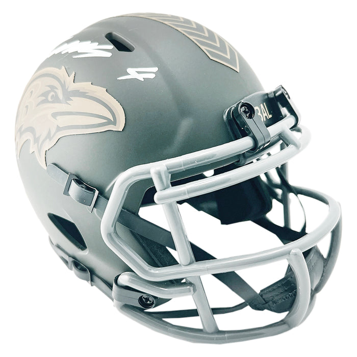 Zay Flowers Signed Baltimore Ravens Salute 2025 Mini Football Helmet (Beckett)