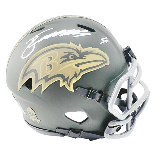 Zay Flowers Signed Baltimore Ravens Salute 2025 Mini Football Helmet (Beckett)