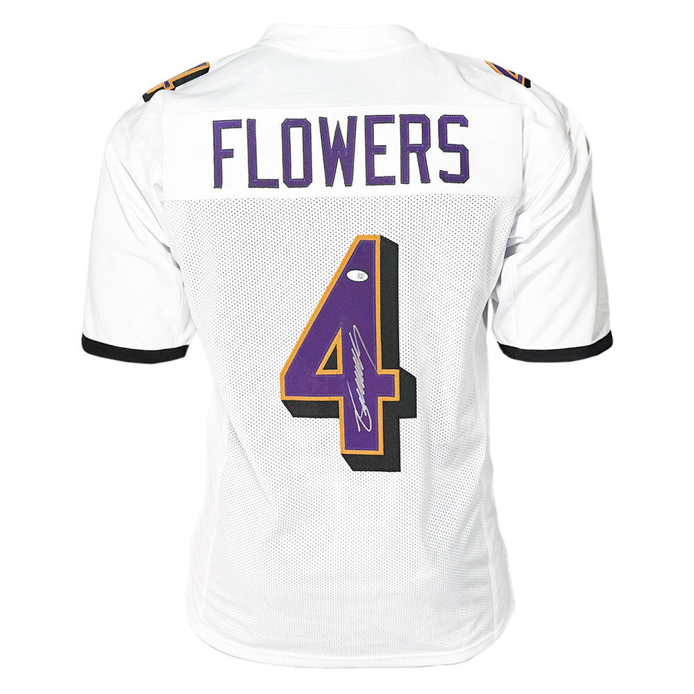 Zay Flowers Signed Baltimore White Football Jersey (JSA)