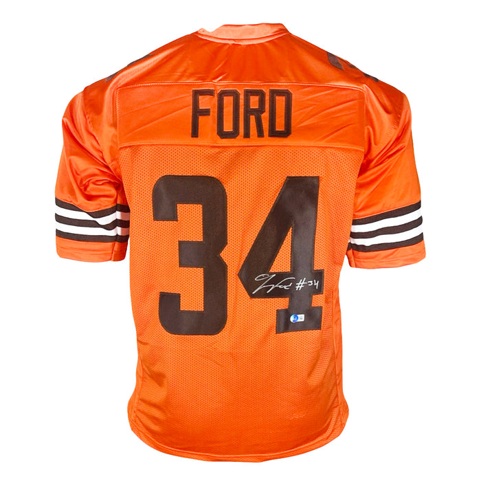 Jerome Ford Signed Cleveland Inverted Orange Football Jersey (Beckett)