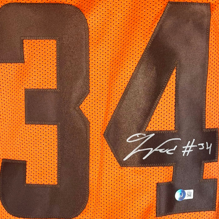 Jerome Ford Signed Cleveland Inverted Orange Football Jersey (Beckett)