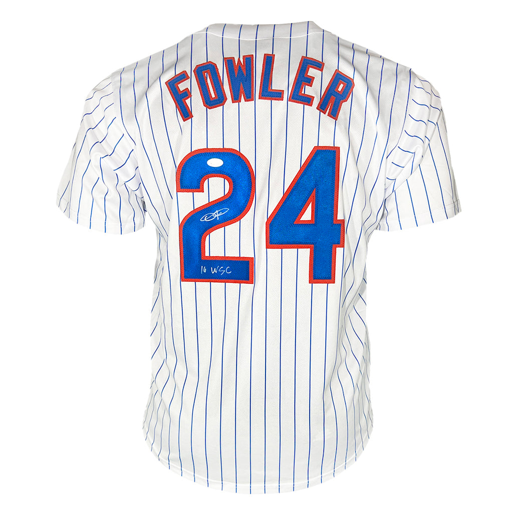 MLB デクスター・ファウラー　直筆サインユニフォーム Dexter Fowler Signed 16 WSC Inscription Chicago Pinstripe Baseball