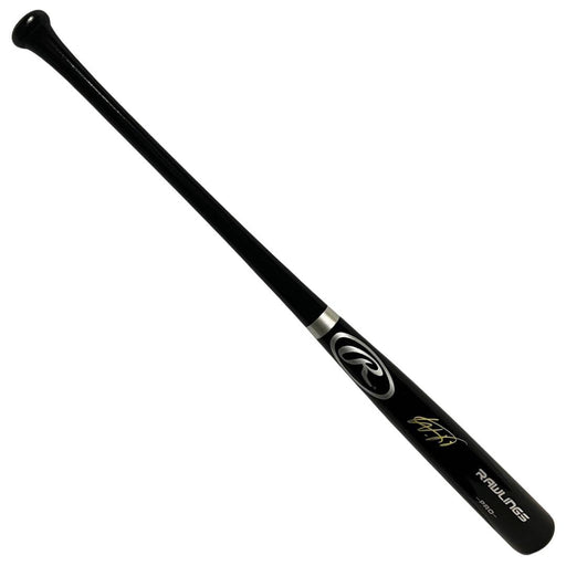 Wander Franco Signed Rawlings Black Baseball Bat Gold Ink (JSA) - RSA