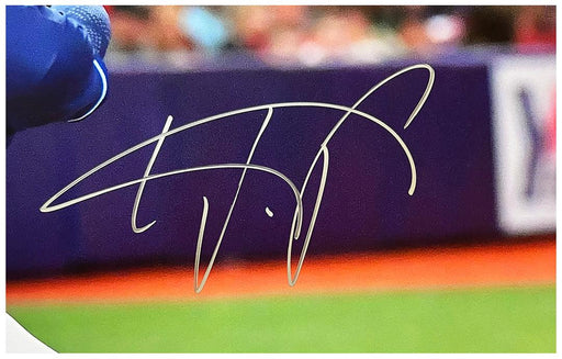 Wander Franco Signed Tampa Bay Batting Baseball 16x20 Photo (JSA) - RSA