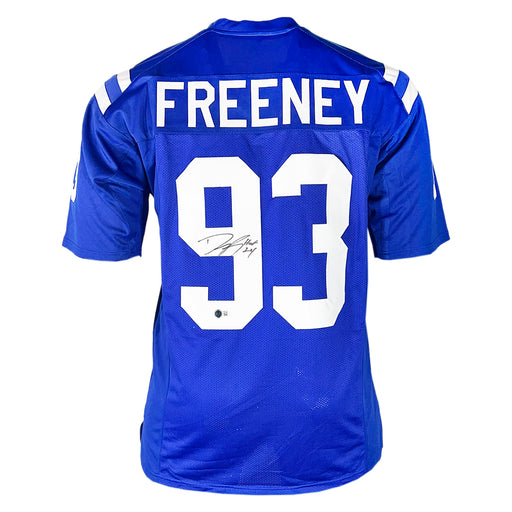 Dwight Freeney Signed HOF 24 Indianapolis Blue Football Jersey (Beckett)