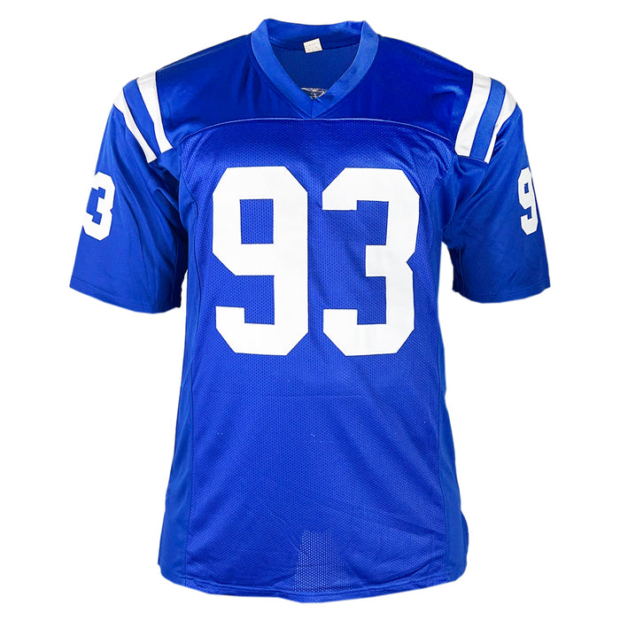 Dwight Freeney Signed HOF 24 Indianapolis Blue Football Jersey (Beckett)